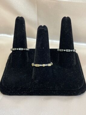 Freida Rothman Sterling Silver Baguette Stacker Ring - NEW Size 10